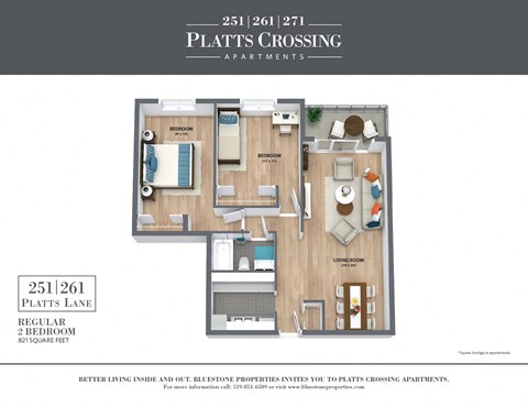 2B_Regular Floor Plan at Platts Crossing, London, ON, N6H 4P4